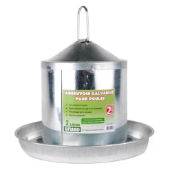 COMPAGNIE DES PET FOODS Abreuvoir en acier galvanisé de 2 L Ø 24,5 cm