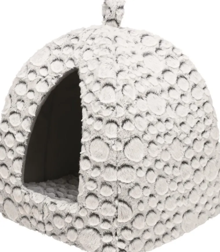 TRIXIE Abri pour petit chien ou chat en peluche coloris gris Mila - 32 x 42 x 32 cm