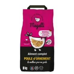 MAGALLI Aliment complet beau plumage pour volaille en sac jaune de 8 kg