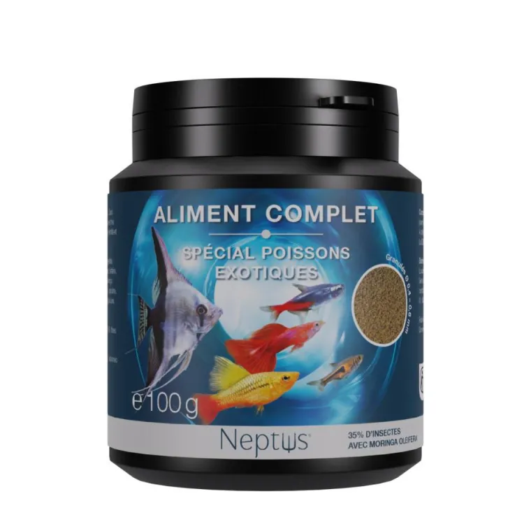 NEPTUS Aliment complet pour poissons exotiques granulés coloris multicolore – 200 ml