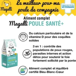 MAGALLI Aliment complet pour poule pondeuse Santé Plus en sac bleu de 4 kg