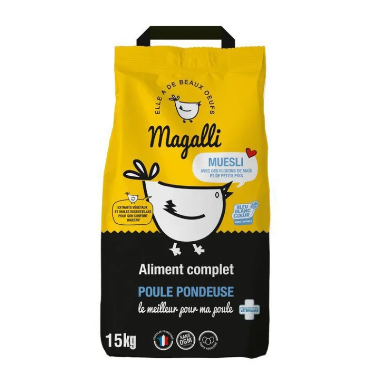 MAGALLI Aliment complet pour poule pondeuse en sac jaune de 15 kg