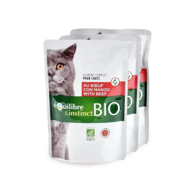 EQUILIBRE & INSTINCT Aliment humide pour chat adulte bio bœuf légumes Équilibre & Instinct - 100 g