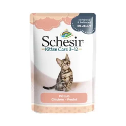 SCHESIR Aliment humide pour chaton poulet en gelée Kitten Care - 85 g