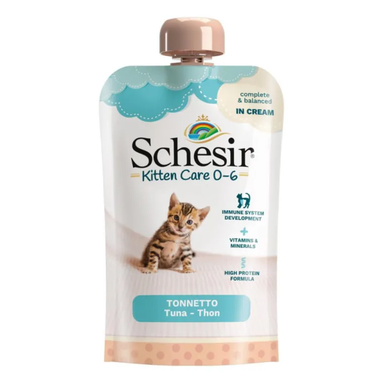 SCHESIR Aliment humide pour chaton thon en crème Kitten Care - 150 g