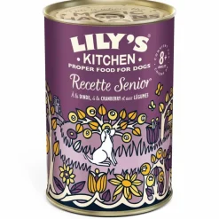 LILY'S KITCHEN Aliment humide pour chien à la dinde, cranberries et légumes Lily’s Kitchen Recette senior - 400 g
