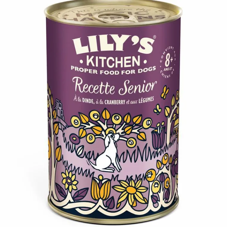 LILY'S KITCHEN Aliment humide pour chien à la dinde, cranberries et légumes Lily’s Kitchen Recette senior - 400 g