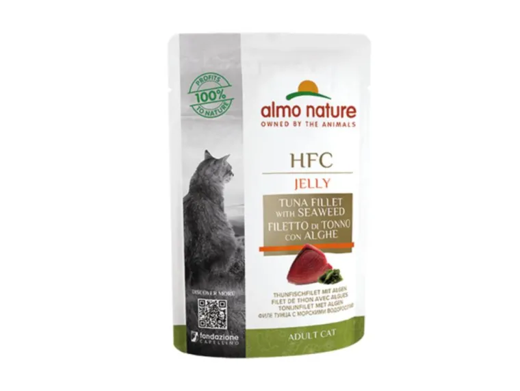 ALMO NATURE Aliment pour chat HFC en sachet jelly filet de thon et algues - 55 g