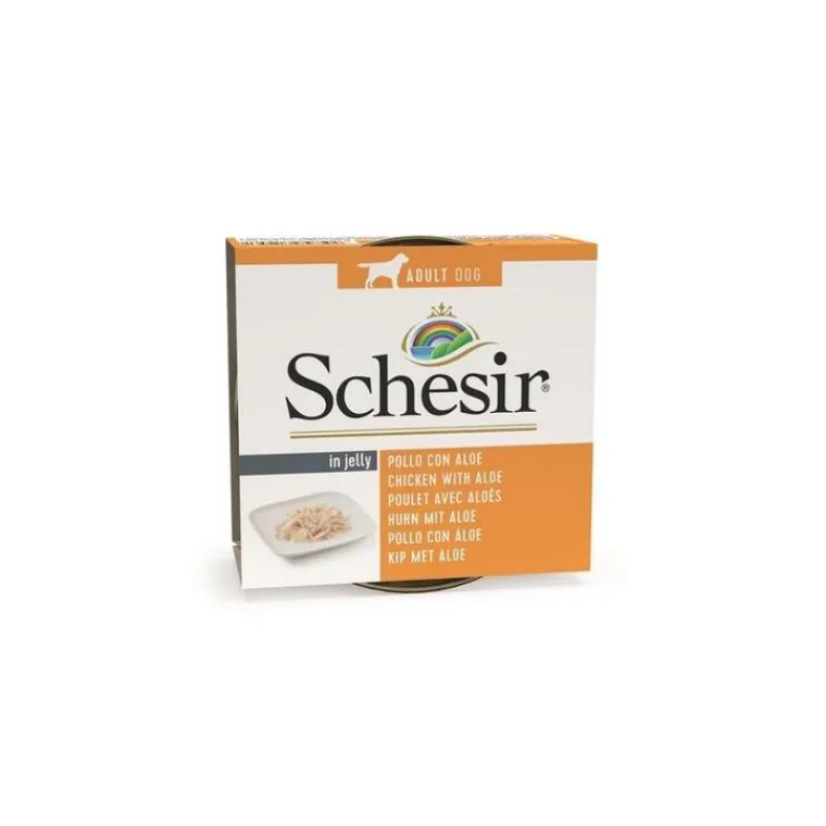 SCHESIR Aliment pour chien en boite Filets de poulet et aloès en gelée - 150 g