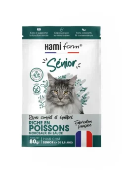 HAMIFORM Alimentation complète pour chat senior de + 8,5 ans poisson - pochon de 80 g