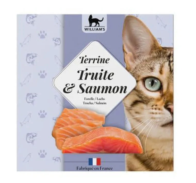 WILLIAM'S Alimentation humide complémentaire pour chat terrine truite et saumon - 80 g