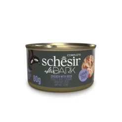 SCHESIR Alimentation humide pour chat filets en bouillon poulet avec canard After Dark - boîte de 80 g