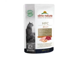 ALMO NATURE Alimentation humide pour chat au thon, poulet et jambon Jelly - 55 g