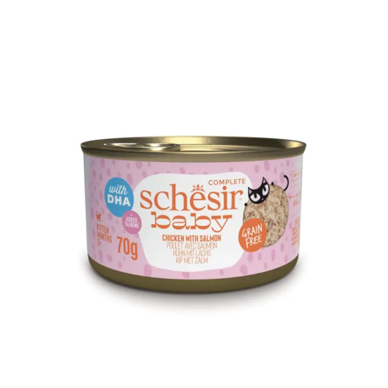 SCHESIR Alimentation humide pour chaton poulet avec saumon wholefood Baby - 70 g