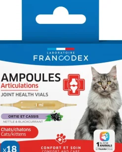 FRANCODEX Ampoules articulations pour chat et chaton ortie et cassis - x 18 de 1 ml