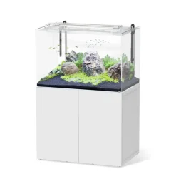AQUATLANTIS Aquarium avec meuble en bois coloris blanc Aquascape 100 PRO 410 L -100 x 64 x 83 cm