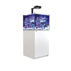 RED SEA Aquarium eau de mer avec un meuble coloris blanc certifié FSC® Reefer™ Deluxe XL 200 - 60 x 57,5 x 140 cm