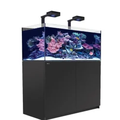 RED SEA Aquarium eau de mer avec un meuble coloris noir Reefer™ Deluxe XL 425 - 120 x 57,5 x 142 cm
