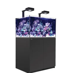 RED SEA Aquarium eau de mer avec un meuble coloris noir Reefer™ Deluxe XL 300 - 90 x 57,5 x 142 cm