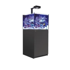 RED SEA Aquarium eau de mer avec un meuble coloris noir Reefer™ Deluxe XL 200 - 60 x 57,5 x 140 cm