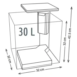 SUPERFISH Aquarium équipé noir, 30L - Qubiq 30 PRO