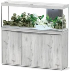 BLUE CORAL Aquarium tout équipé chêne blanc, AQUATLANTIS AQUARIUM modèle Splendid - 362L