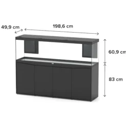 BLUE CORAL Aquarium tout équipé gris anthracite mat AQUATLANTIS AQUARIUM Splendid 200 - 604L