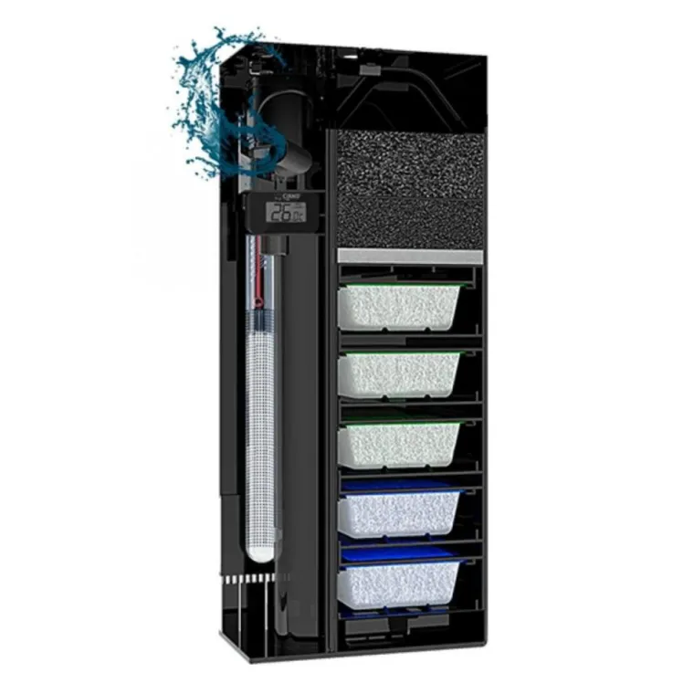 CIANO Aquarium tout équipé noir, 108L, Emotions Pro 60 - compact et élégant