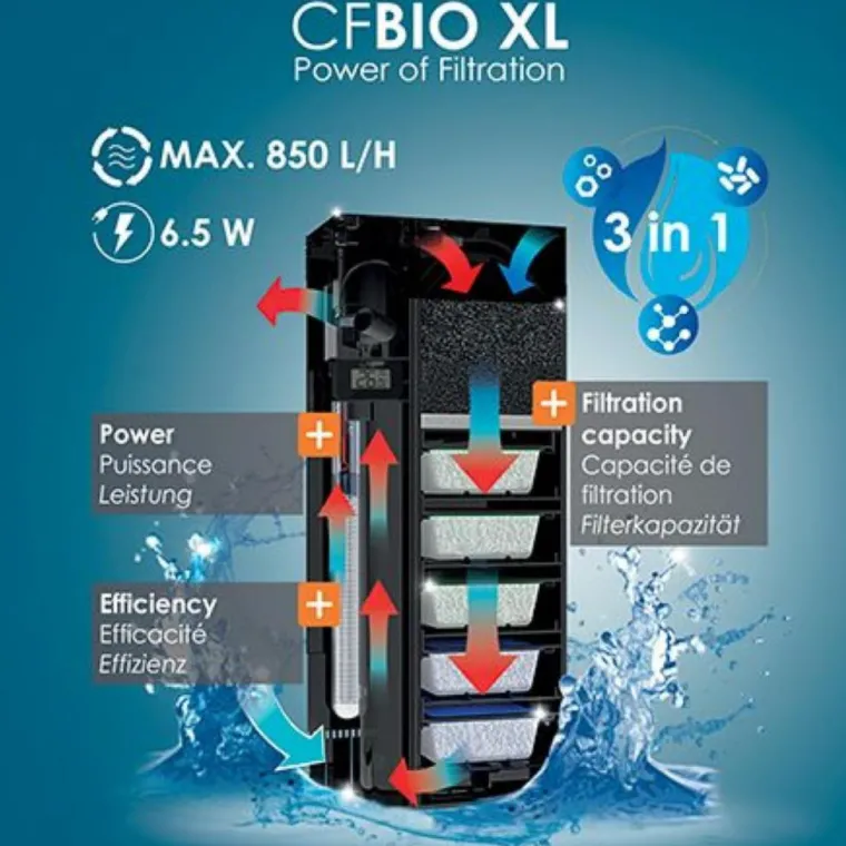 CIANO Aquarium tout équipé noir, 108L, Emotions Pro 60 - compact et élégant