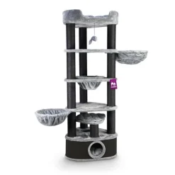 PETREBELS Arbre à chat avec panier et griffoir coloris beige Catharina - 200 cm