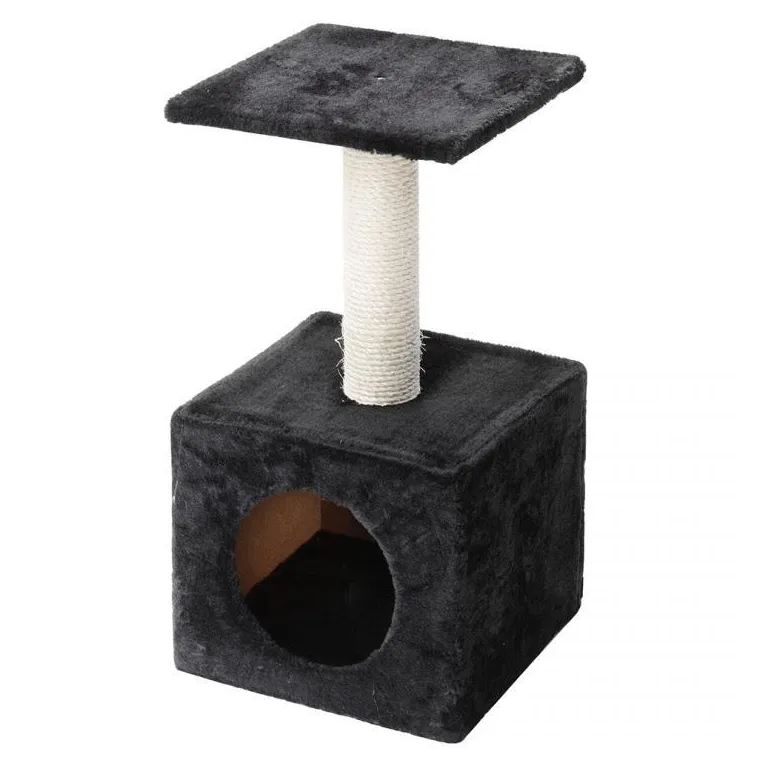 EUROPET Arbre à chat avec panier et griffoir coloris noir Abey classic - 60 cm