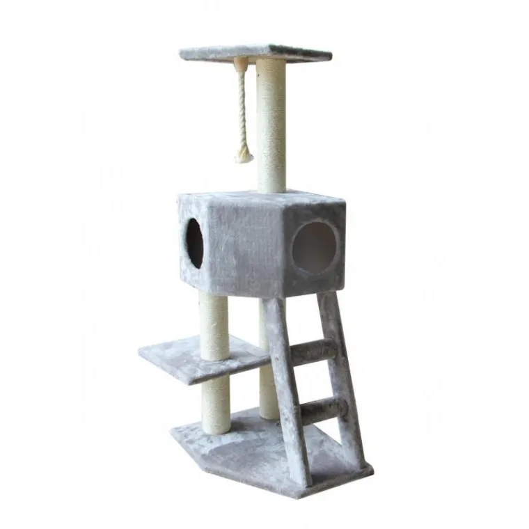 EBI Arbre à chat avec panier et griffoir coloris gris Classic Rover - 120 cm