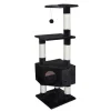 EBI Arbre à chat avec panier et griffoir coloris noir Eco Loonaa classic - 135 cm