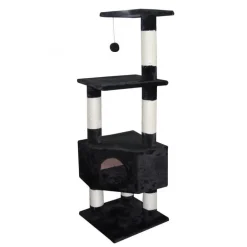 EBI Arbre à chat avec panier et griffoir coloris noir Eco Loonaa classic - 135 cm