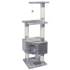 EBI Arbre à chat avec panier et griffoir coloris gris Eco Loonaa classic - 135 cm