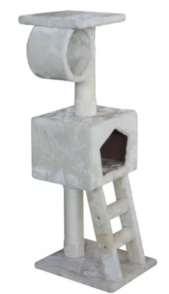 EBI Arbre à chat avec panier et griffoir coloris beige Abigail - 109 cm