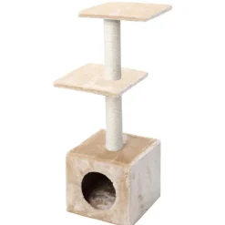 EBI Arbre à chat avec panier et griffoir coloris beige Palazzo - 90 cm