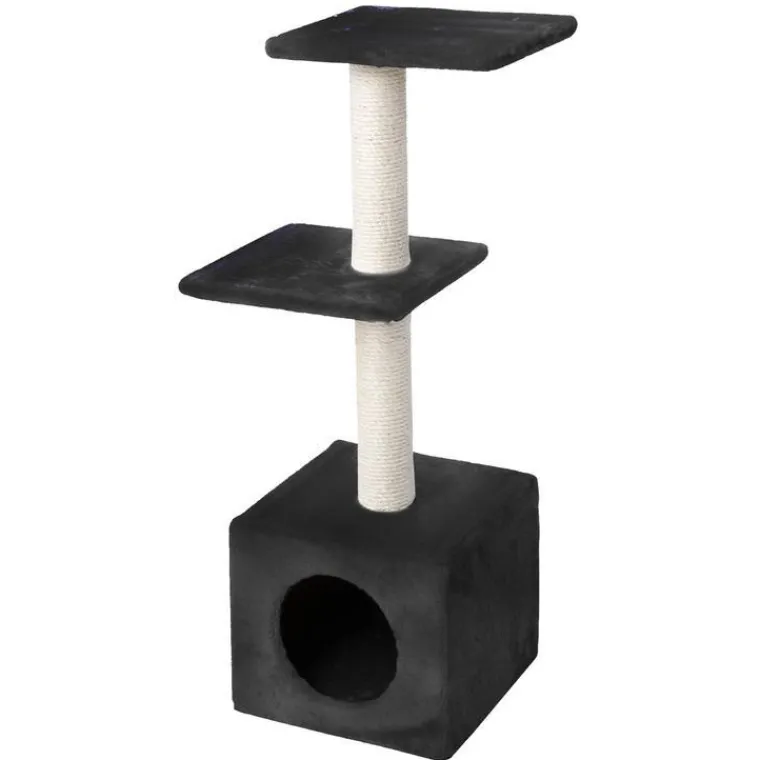 EBI Arbre à chat avec panier et griffoir coloris noir Palazzo - 90 cm