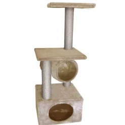 EUROPET Arbre à chat avec panier et griffoir coloris beige Rodo - 110 cm