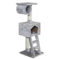 EBI Arbre à chat avec panier et griffoir coloris gris Abigail -109 cm