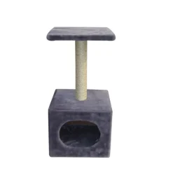 EUROPET Arbre à chat avec panier et griffoir coloris gris Abey classic - 60 cm