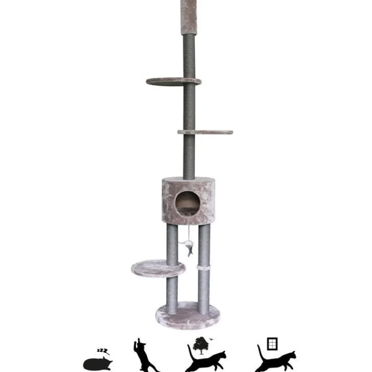 PETREBELS Arbre à chat coloris marron Anna 240 – 40 x 40 x 265 cm