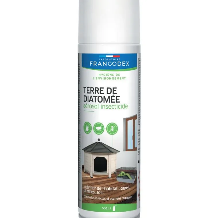 FRANCODEX Aérosol insecticide pour habitat terre de diatomée - 500 ml