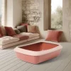 SAVIC Bac à litière avec rebord pour chat coloris champagne Iriz - 42 x 31 x 12,5 cm