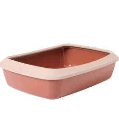SAVIC Bac à litière avec rebord pour chat coloris champagne Iriz - 42 x 31 x 12,5 cm