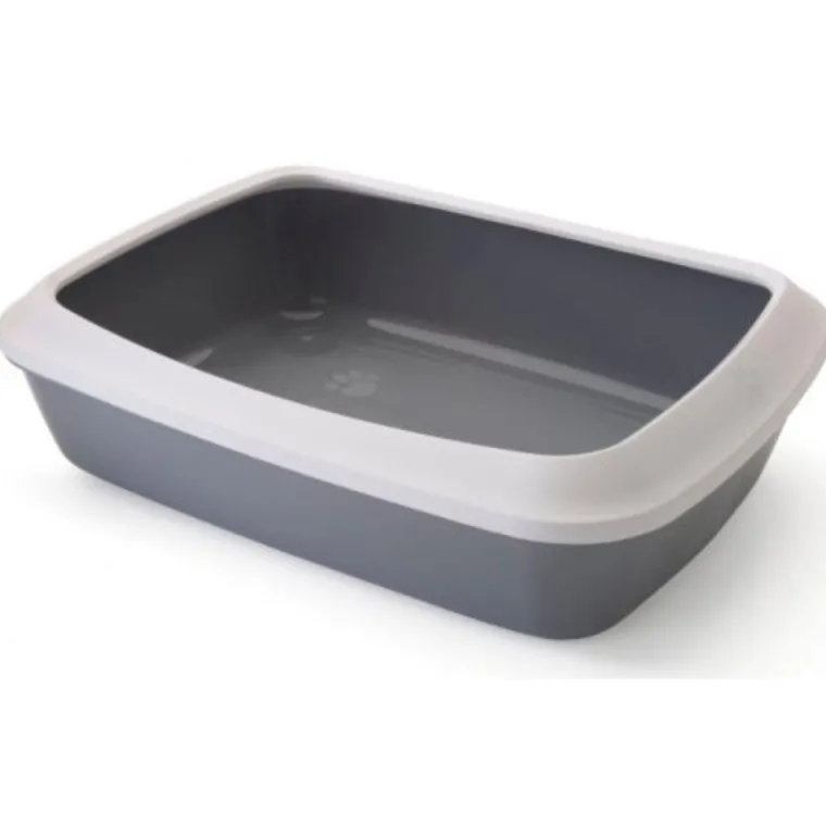 SAVIC Bac à litière Iriz avec rebords coloris gris - 50x37x14 cm