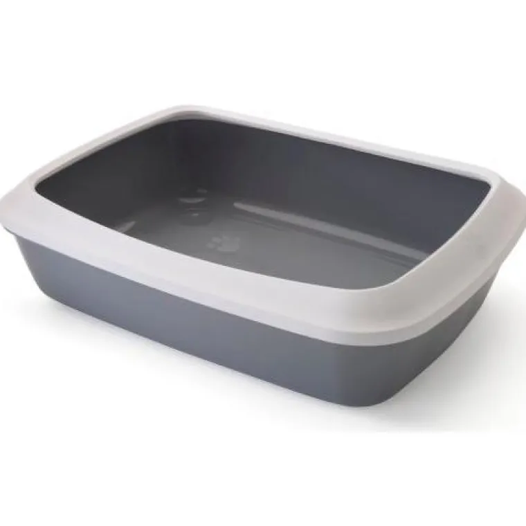 SAVIC Bac à litière Iriz avec rebords coloris gris - 42x31x12,5 cm