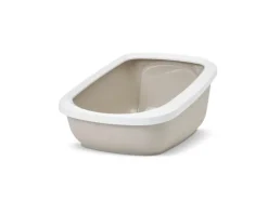 SAVIC Bac à litière pour chat coloris beige en plastique Aseo Jumbo - 67,5 x 48,5 x 28 cm