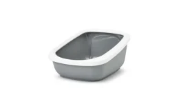 SAVIC Bac à litière pour chats coloris gris en plastique Aseo Jumbo - 67,5 x 48,5 x 28 cm