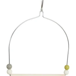 ZOLUX Balançoire pour les oiseaux exotiques en bois avec un cadre en fer coloris multicolore – 15,5 x 1 x 19,5 cm